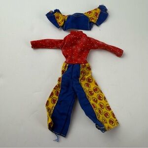 Vintage Barbie Clone Doll Outfit Rodeo Horse Jumpsuit and Vest